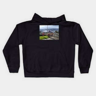 Waiting for the swing bridge to close - Banavie, Scotland Kids Hoodie